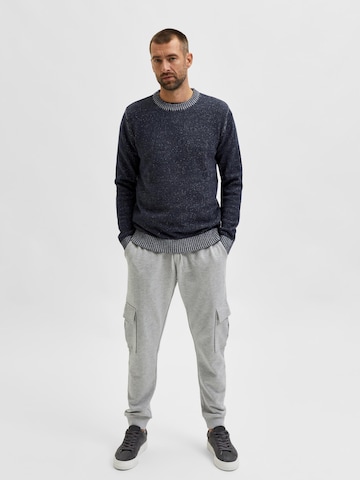 SELECTED HOMME Pullover 'Marled' in Blau