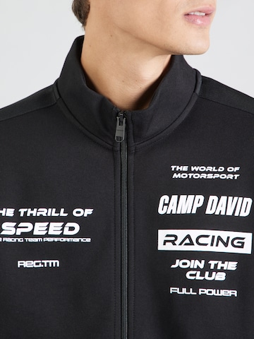 CAMP DAVID Zip-Up Hoodie in Black
