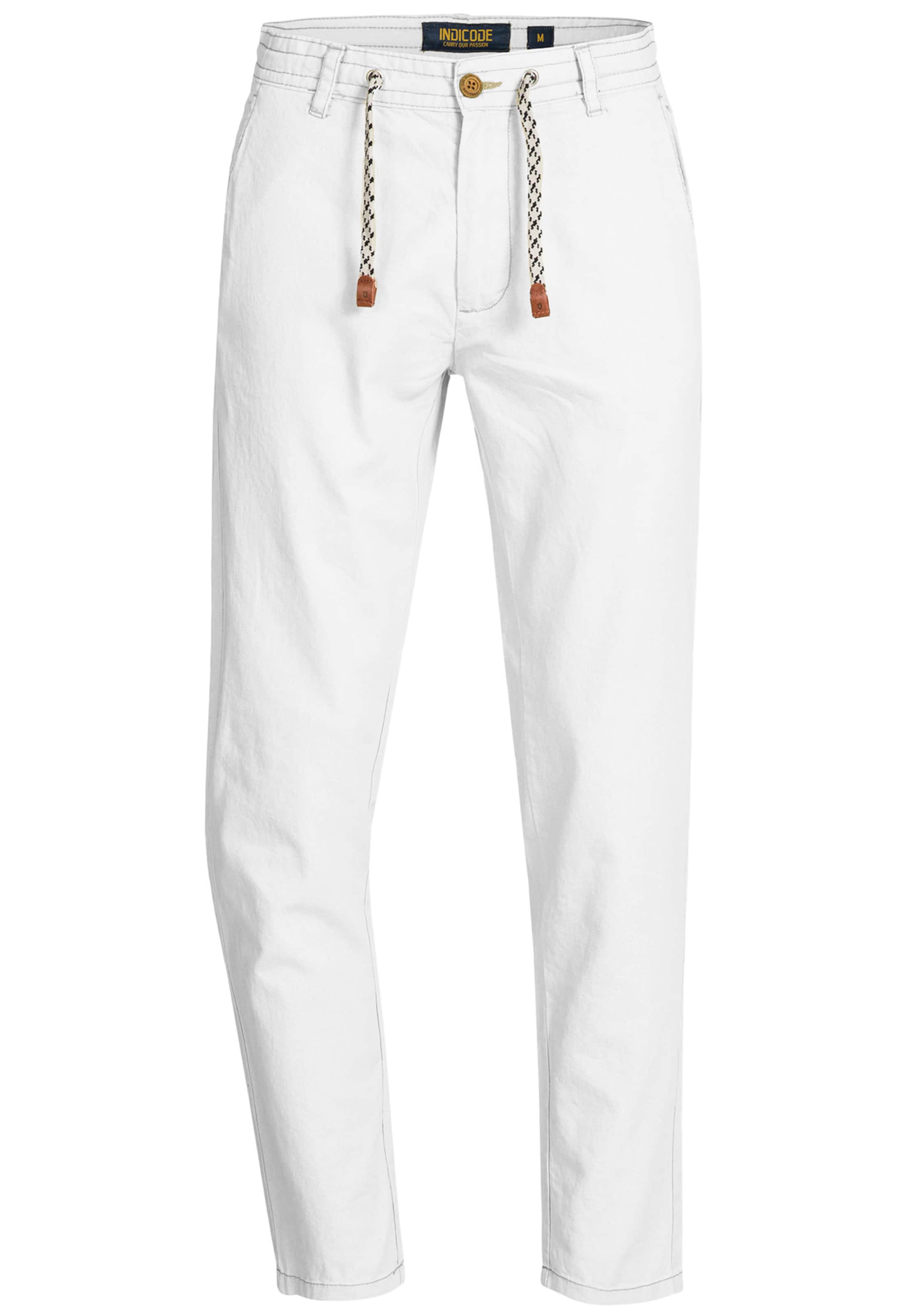 INDICODE JEANS Regular Chino 'Veneto' in Wit: voorkant