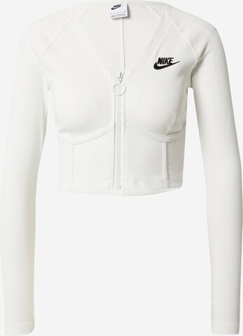 Nike Sportswear Zip-Up Hoodie in White: front