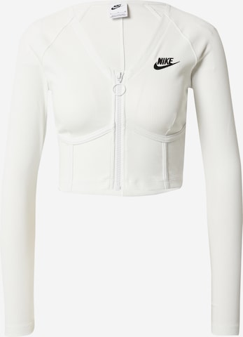 Veste de survêtement Nike Sportswear en blanc : devant