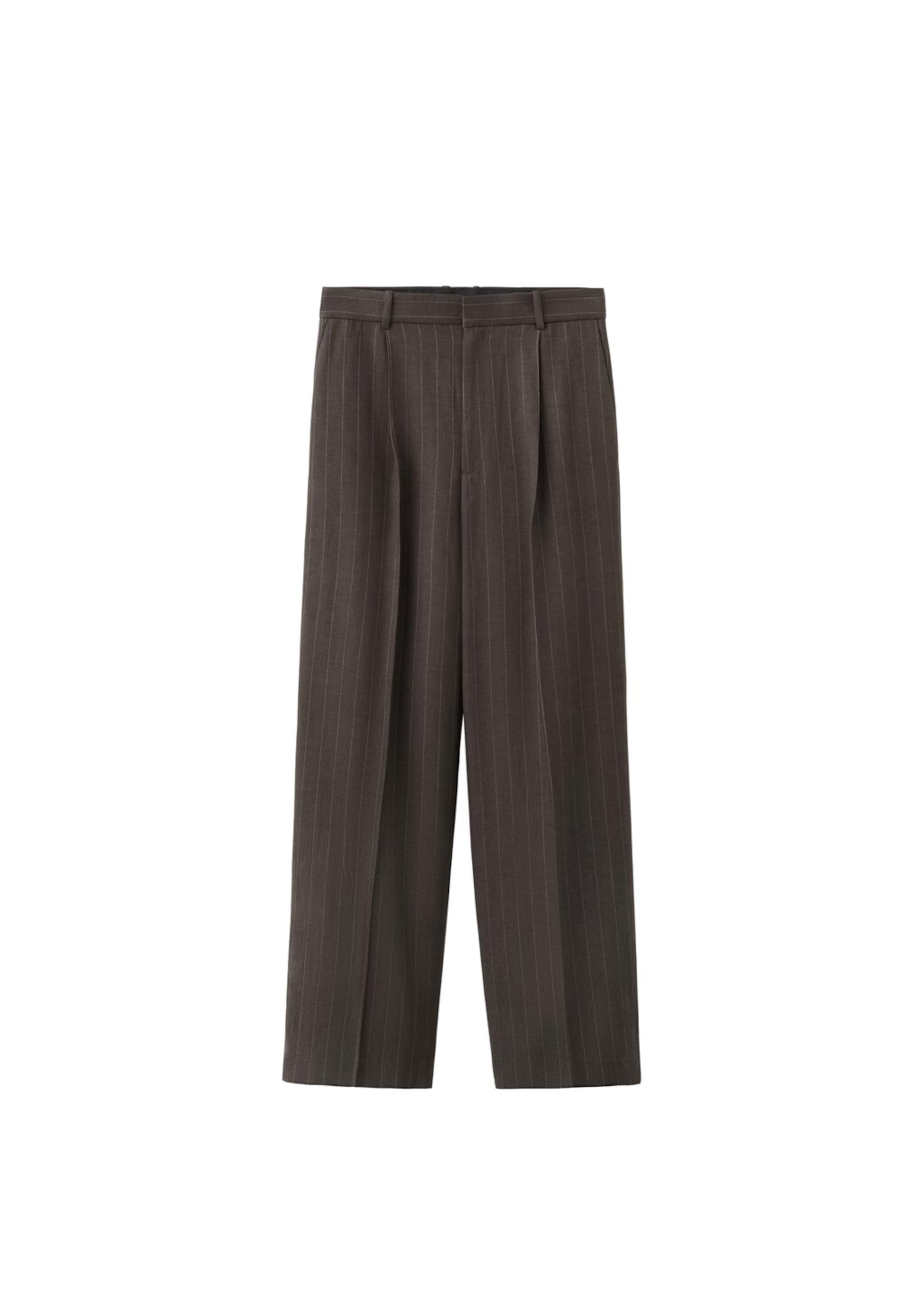 MANGO Baggy Pleat-Front Pants 'Vbbali' in Brown: front