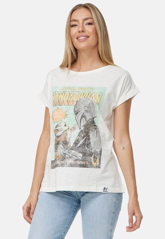Recovered T-Shirt 'Star Wars The Mandalorian' in Beige: Vorderseite