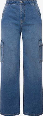 Studio Untold Wide leg Cargojeans in Blauw: voorkant