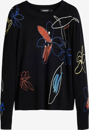 Megztinis iš Desigual, spalva – mėlyna / omarų spalva / juoda / balta, Prekių apžvalga