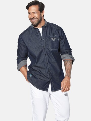 Jan Vanderstorm Comfort Fit Jeanshemd ' Olafgren ' in Blau: Vorderseite
