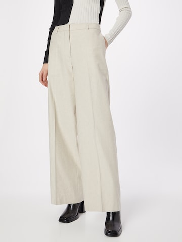 Calvin Klein Szabványos Ráncos nadrág - bézs: elől