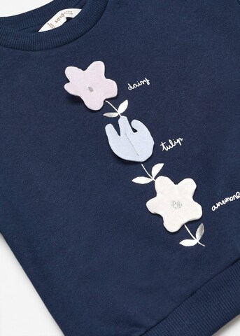 MANGO KIDS Sweatshirt 'FLOWER' in Blauw