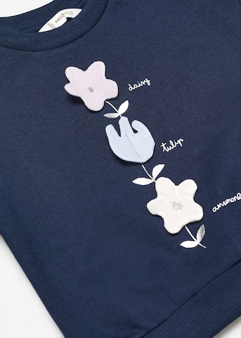 MANGO KIDS Sweatshirt 'FLOWER' in Blauw