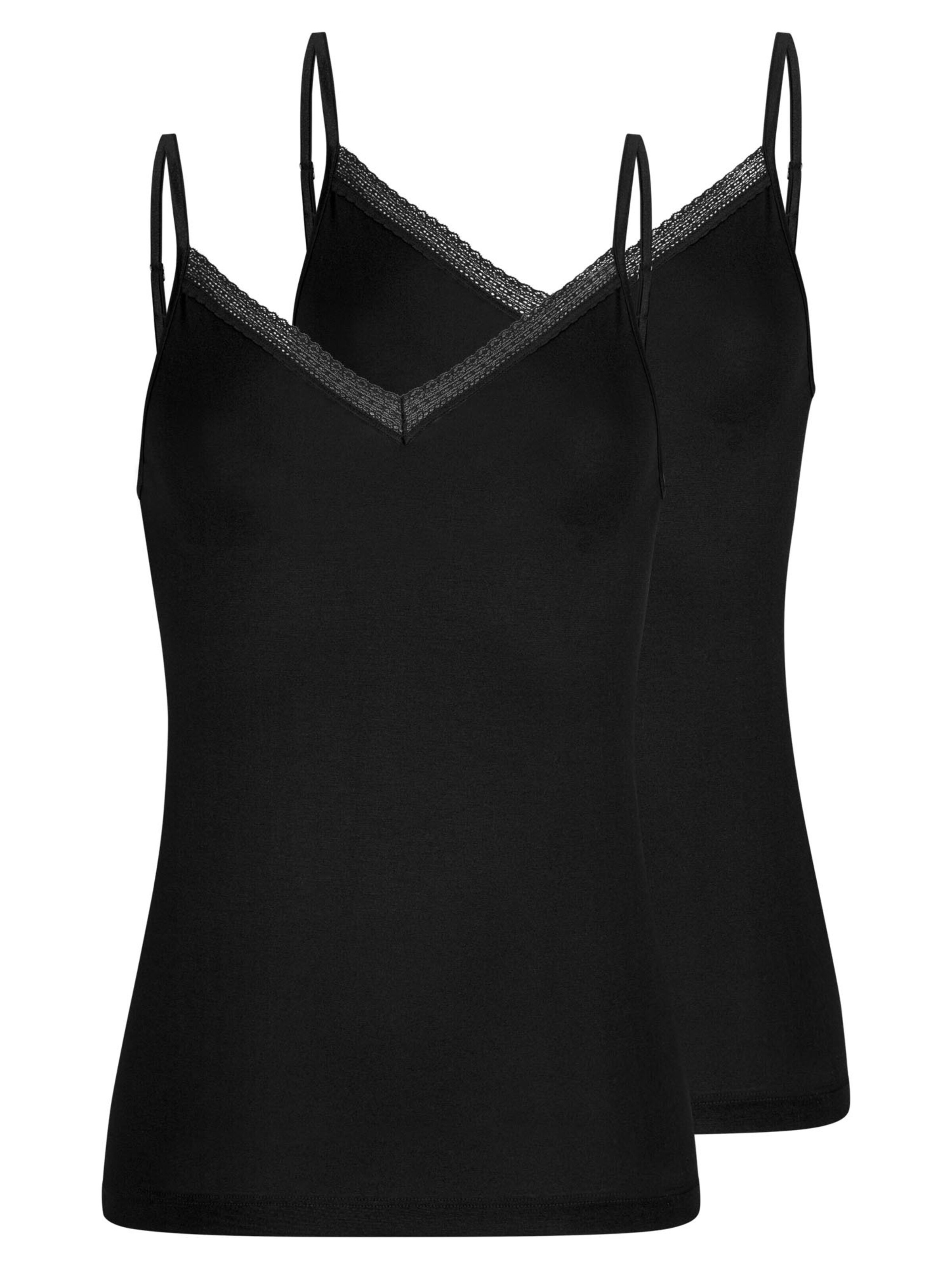 Mey Unterhemd 'Modal Lace'‌‌ in Schwarz: Vorderseite