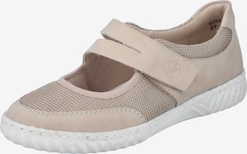 Rieker Ballet Flats with Strap in Beige: front