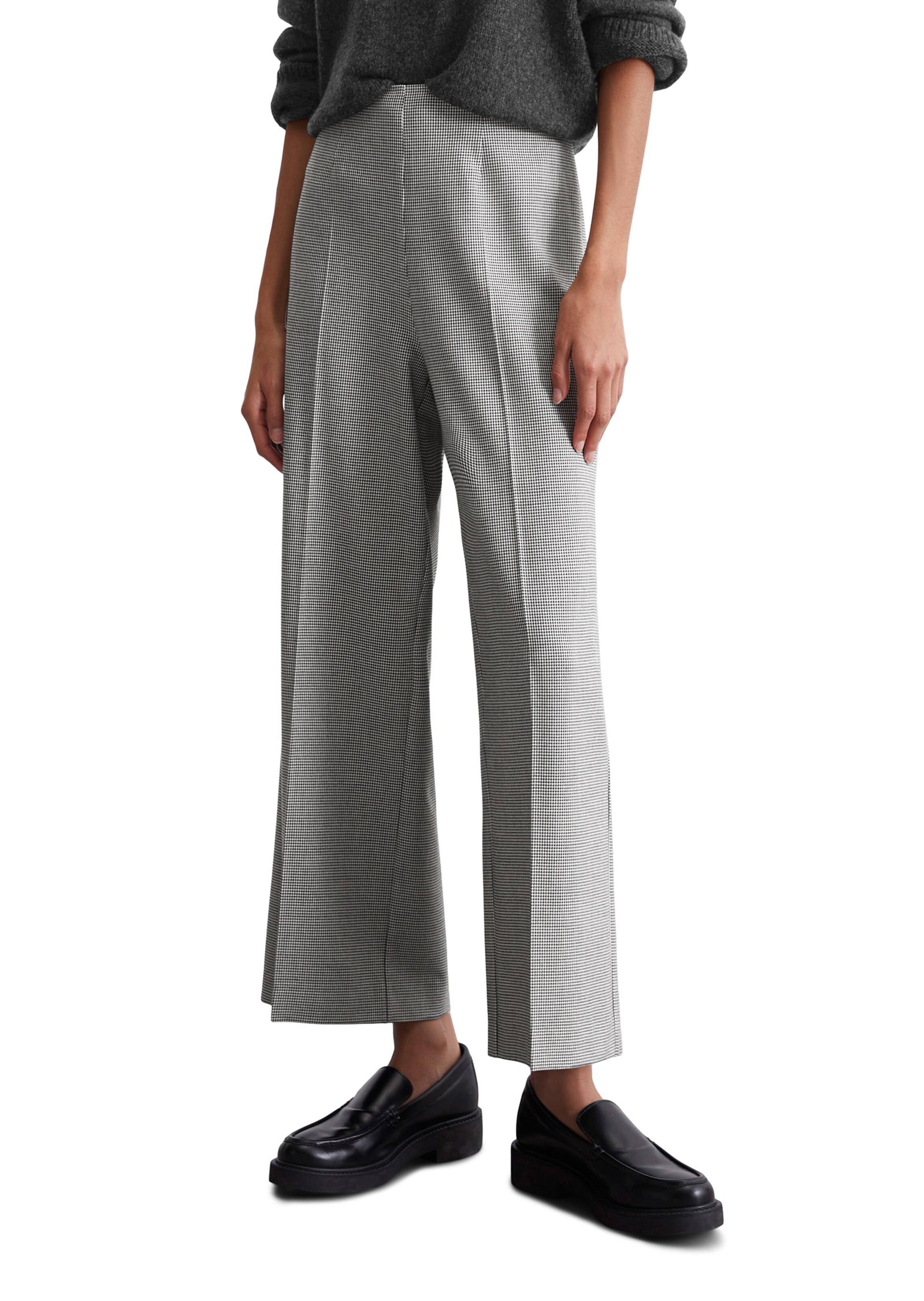 Marc O'PoloWide Leg/ Široke nogavice Hlače na crtu - siva boja: prednji dio