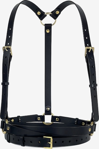 Haute Cuir Gürtel 'Double Belt Harness' in Schwarz: Vorderseite