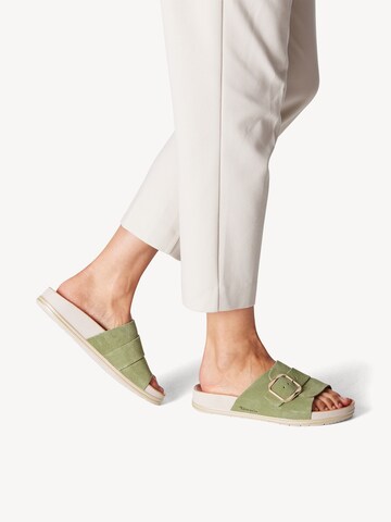 TAMARIS Mules in Green: front