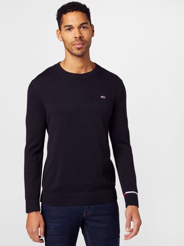 Pull-over 'Intarsia' Tommy Jeans en noir : devant