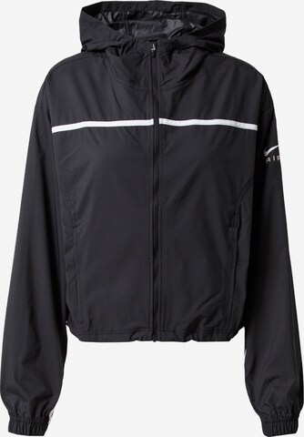 NIKE Athletic Jacket in Black: front