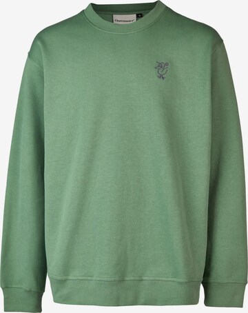 Cleptomanicx Pullover 'Sketch Gull' in Grün: Vorderseite