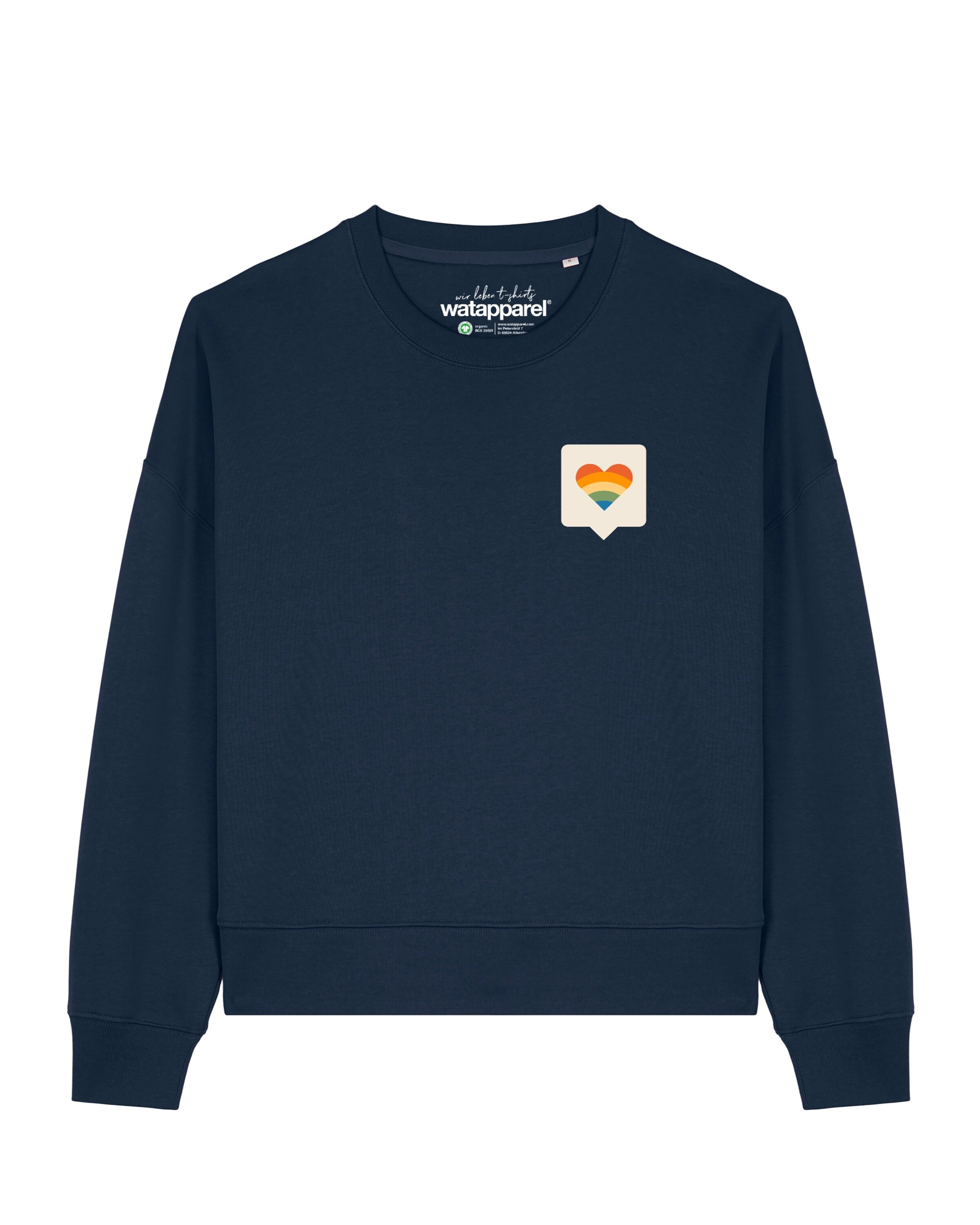 Sweat-shirt 'Von Herzen ' Watapparel en bleu : devant