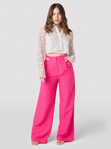 Wide leg Pantaloni de la Laurella pe roz