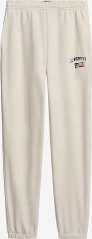 Superdry & Co Tapered Pants 'Athletic Essential' in White: front
