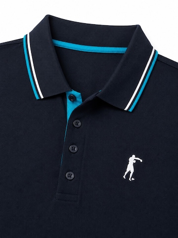 Boxeur des Rues Shirt 'Men's Polo Shirt Boxeur des Rues Pique Cotton, Dark Navy, Turquoise Stripes' in Blue