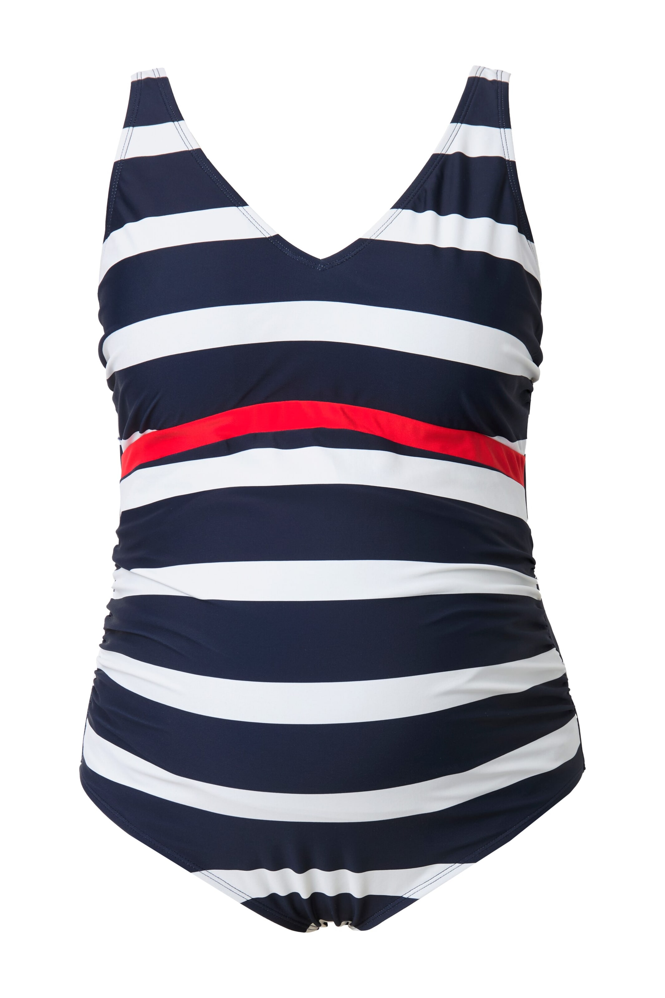 Ulla Popken Badeanzug in marine / rot / weiß, Produktansicht