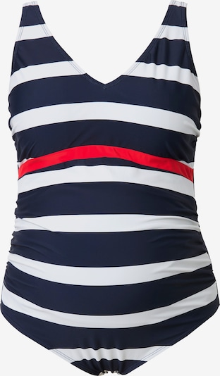 Ulla Popken Badeanzug in marine / rot / weiß, Produktansicht
