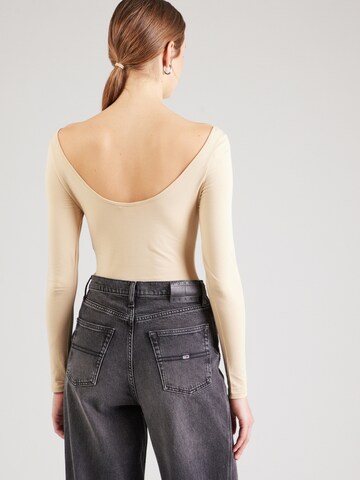 Monki Shirt bodysuit 'MICHELLE' in Beige