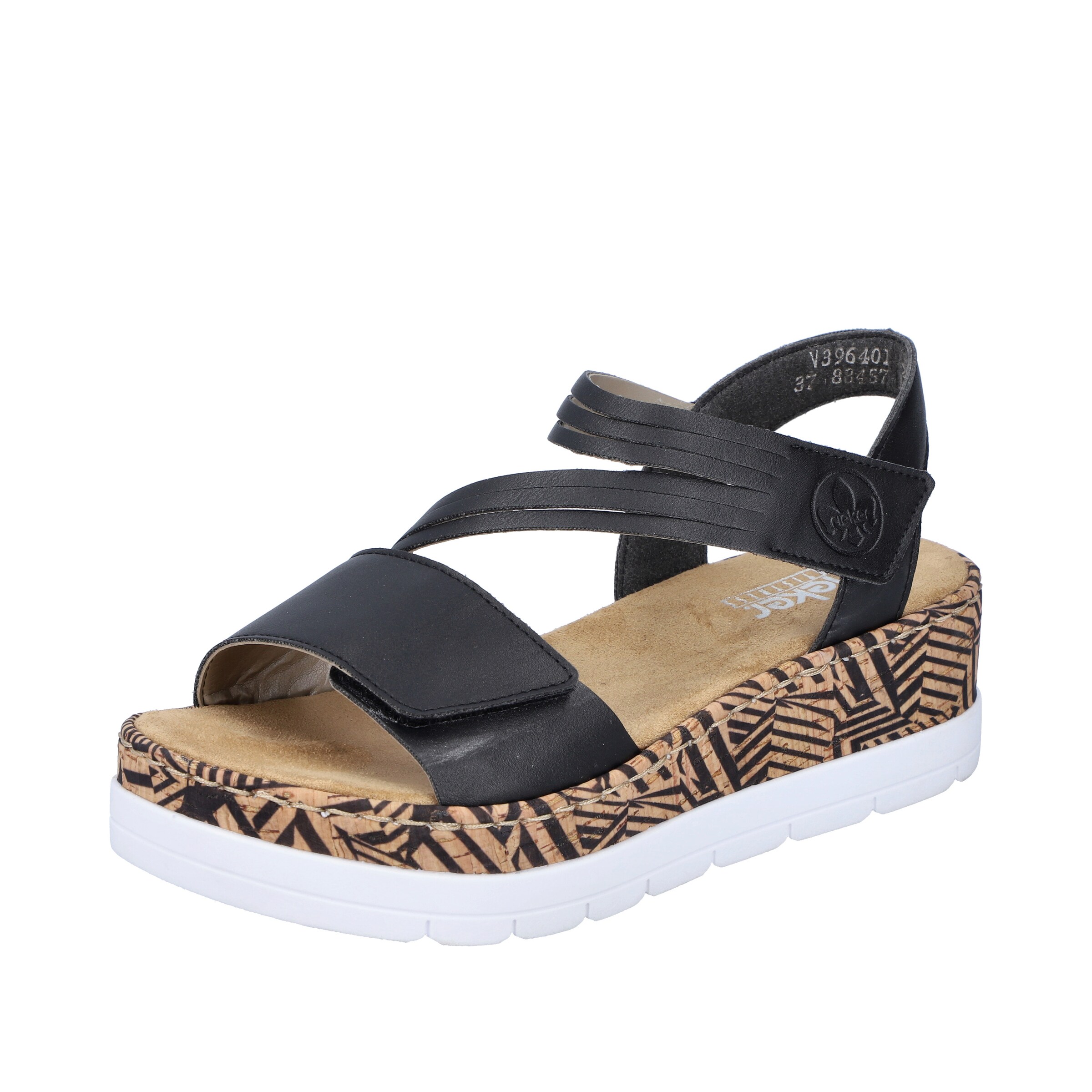 Sandales Rieker en noir : devant