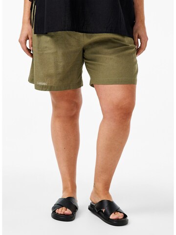 Regular Pantaloni 'Flex' de la Zizzi pe verde: față