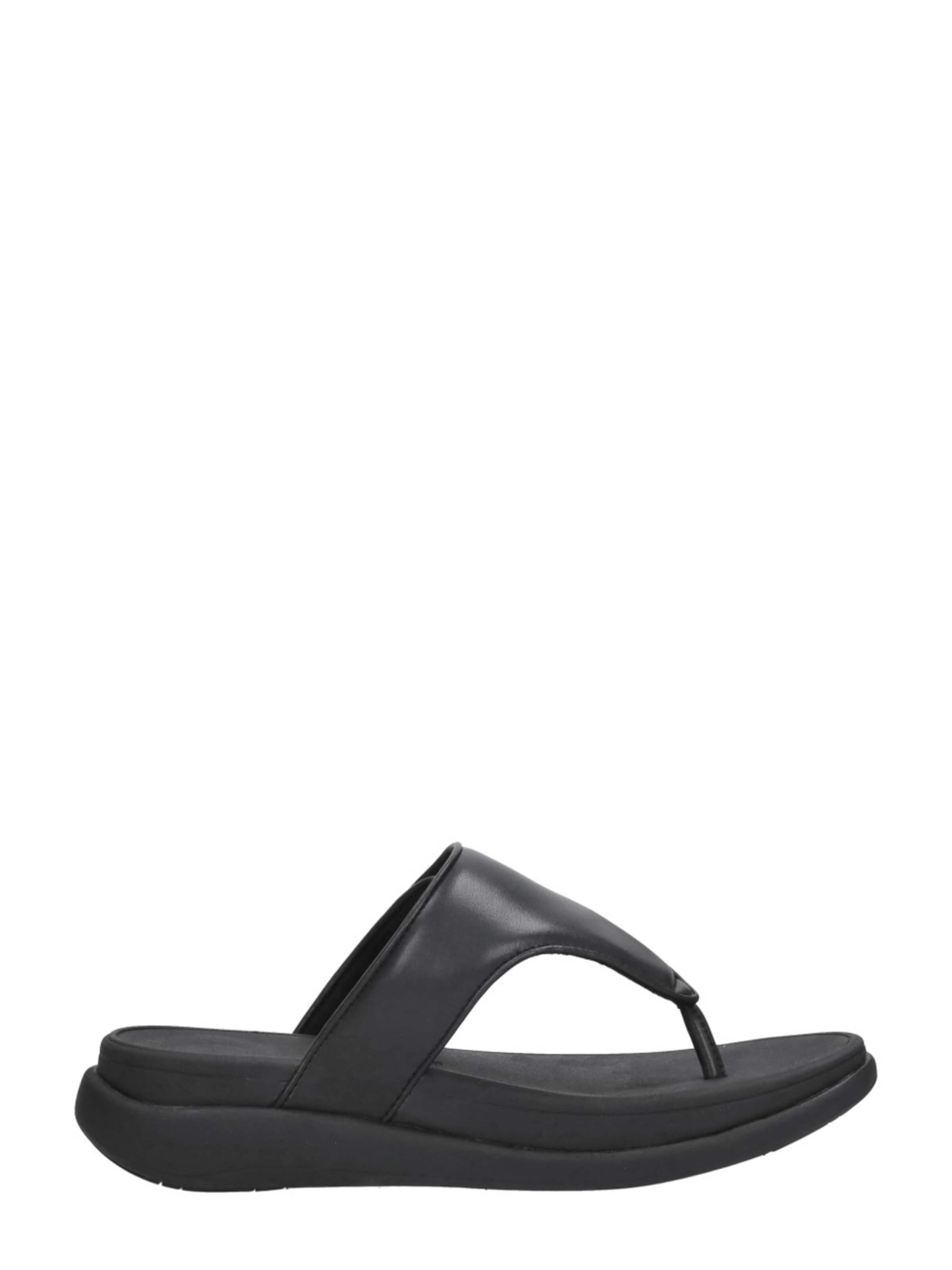 FitFlop Huisschoenen 'F-Mode Go Adjustable Flatform Sandals' in Zwart