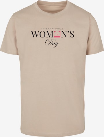 Merchcode Shirt 'WD - International Women's Day' in Beige: voorkant