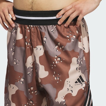 ADIDAS PERFORMANCE Loose fit Sports trousers 'Crazy Lite AOP' in Brown