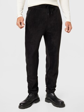 !Solid רגיל מכנסיים 'Denly' בשחור: מלפנים