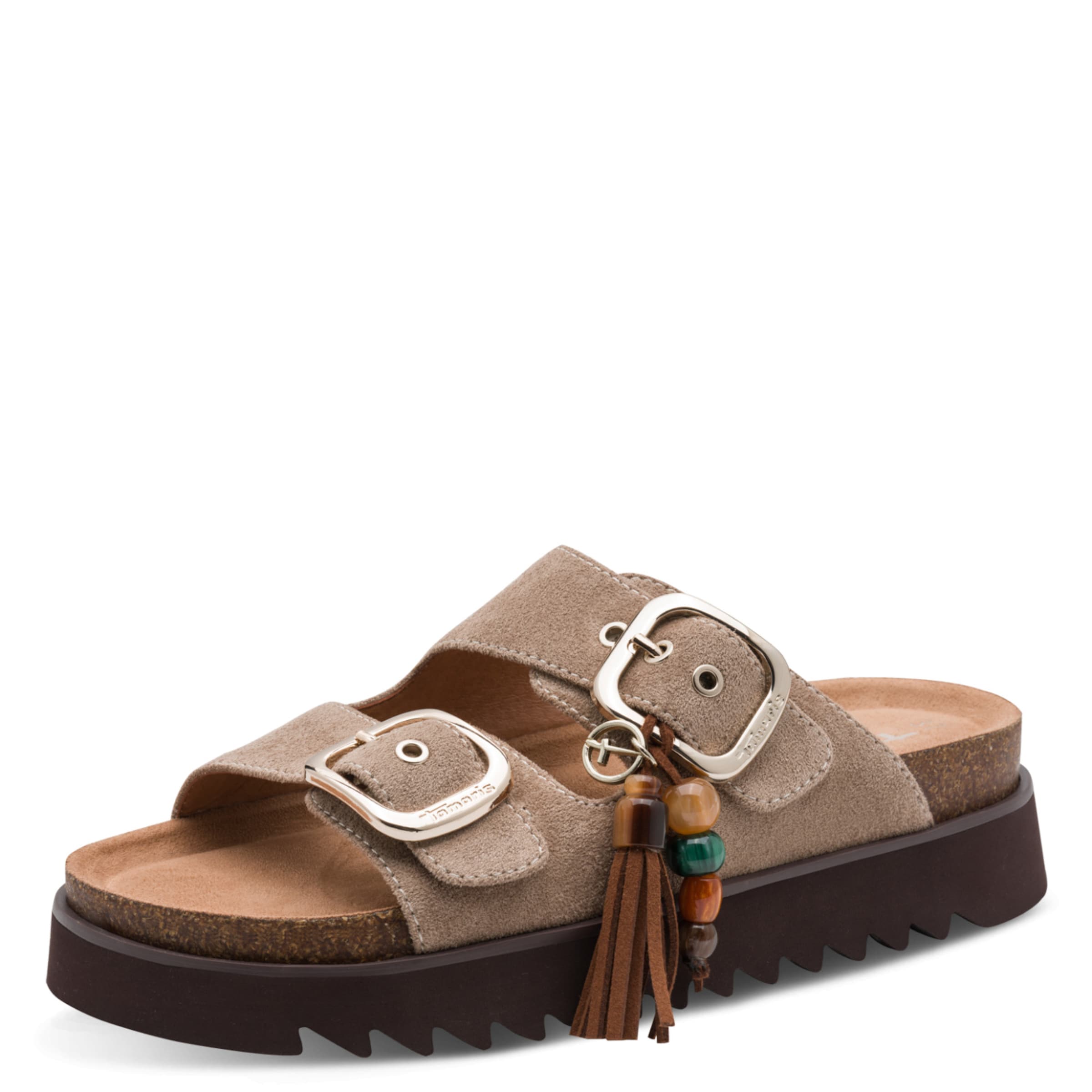 Tamaris Pantolette in Grau: Vorderseite