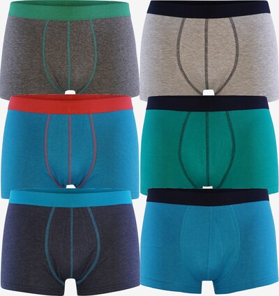 MG-1 Boxershorts ' 6-Pack Jersey ' in de kleur Blauw / Grijs gemêleerd / Groen, Productweergave