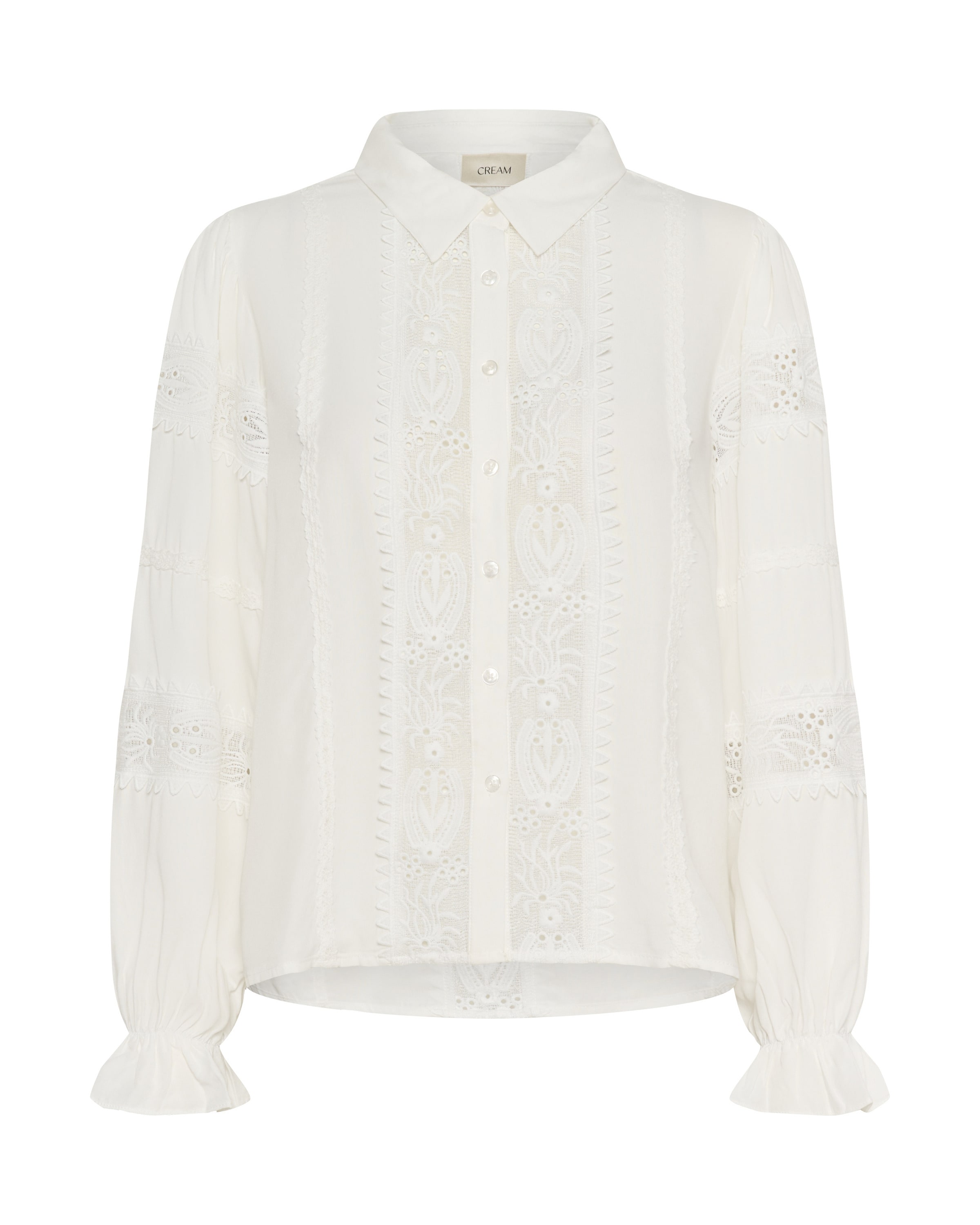 Cream Blouse 'CRTess' in Wit: voorkant