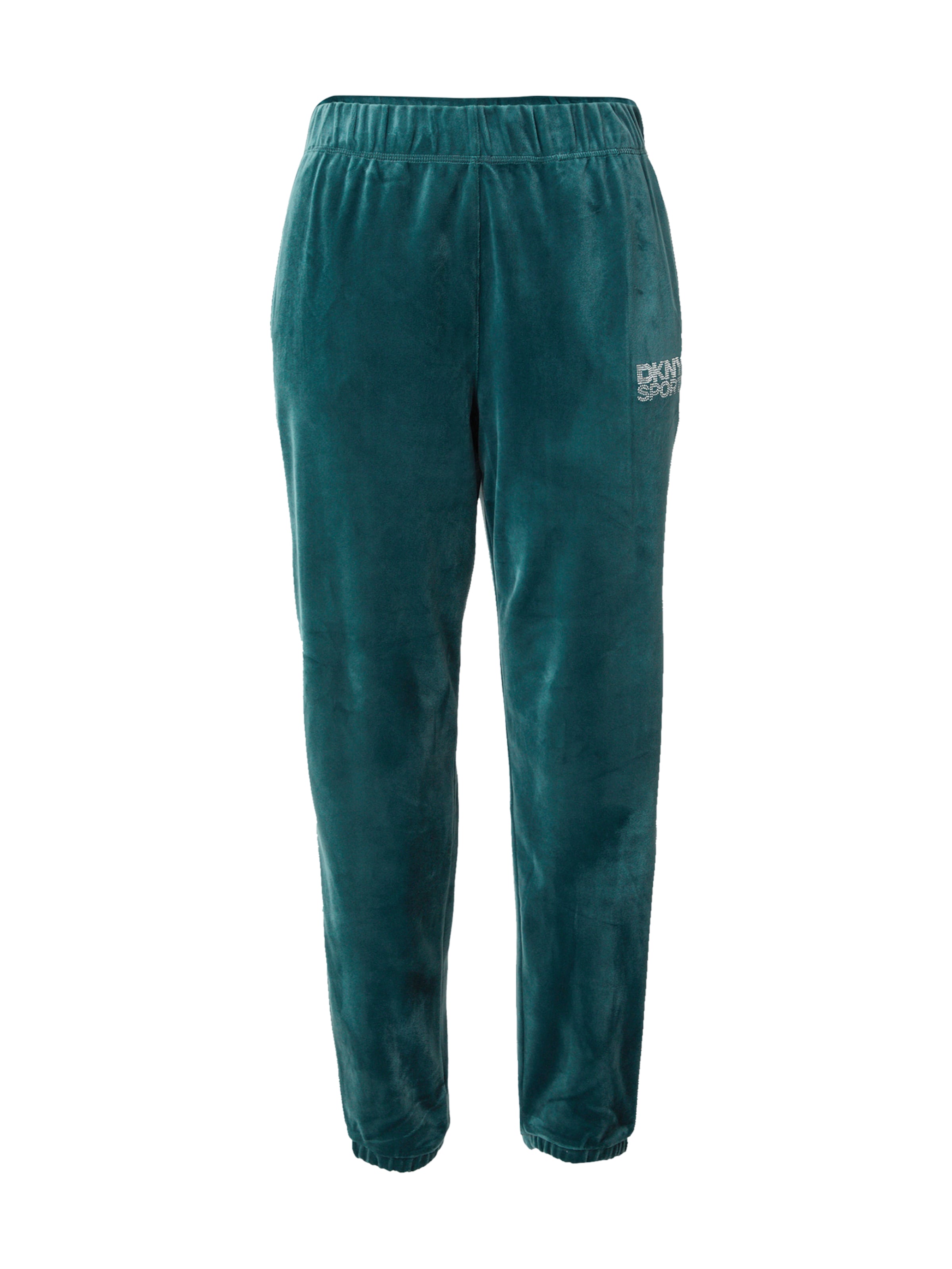 DKNY Performance Zwężany krój Spodnie sportowe w kolorze zielony: przód