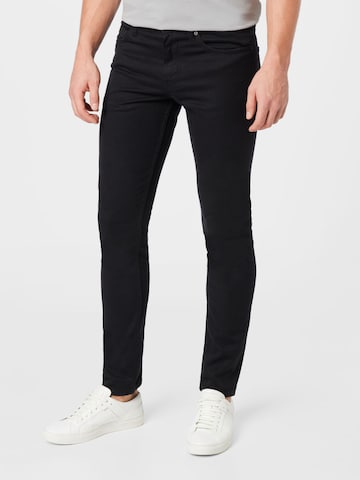 BOSS Orange Slimfit Jeans 'Delaware' in Zwart: voorkant