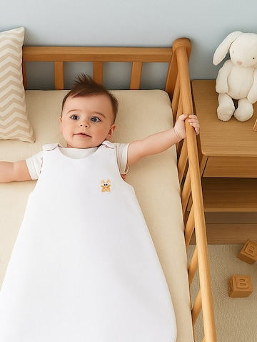 PAPATE - Saco de dormir 'Organic Cotton Mid Season Sleeping Bag' en blanco
