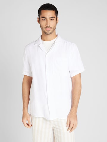 HUGO Классический крой Рубашка 'Ellino' в Белый: спереди