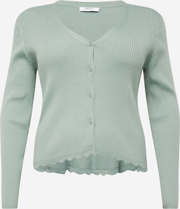 ABOUT YOU Curvy Knit Cardigan 'Taria Cardigan' in Green: front