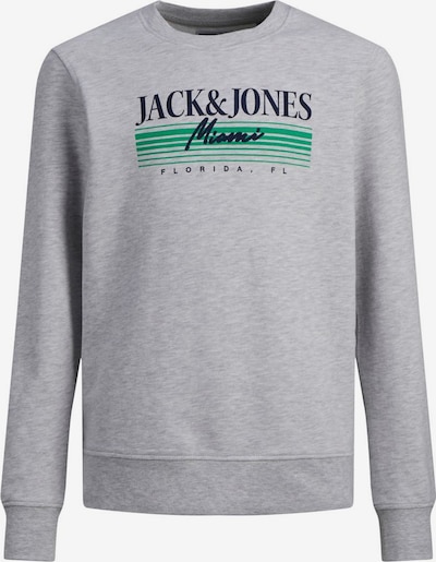 Jack & Jones Junior Sweat en gris chiné / vert / noir, Vue avec produit