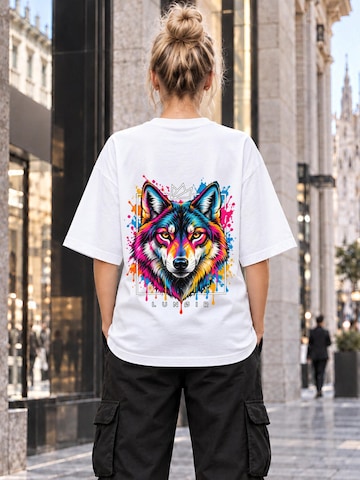 LUNØIR Studio Póló 'Tropical Riot – Urban Howl' - fehér