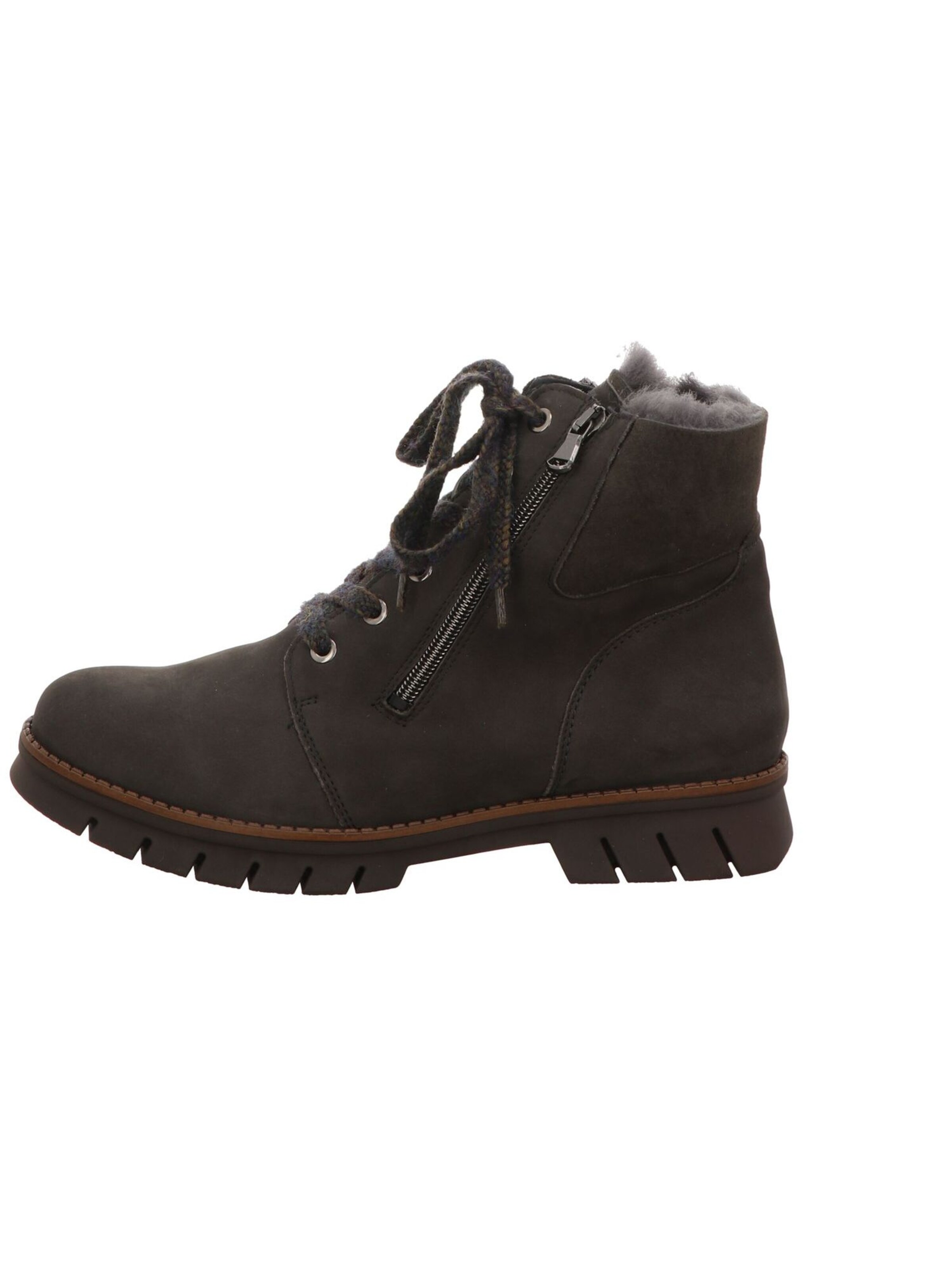 WALDLÄUFER Lace-Up Ankle Boots 'Xara' in Black