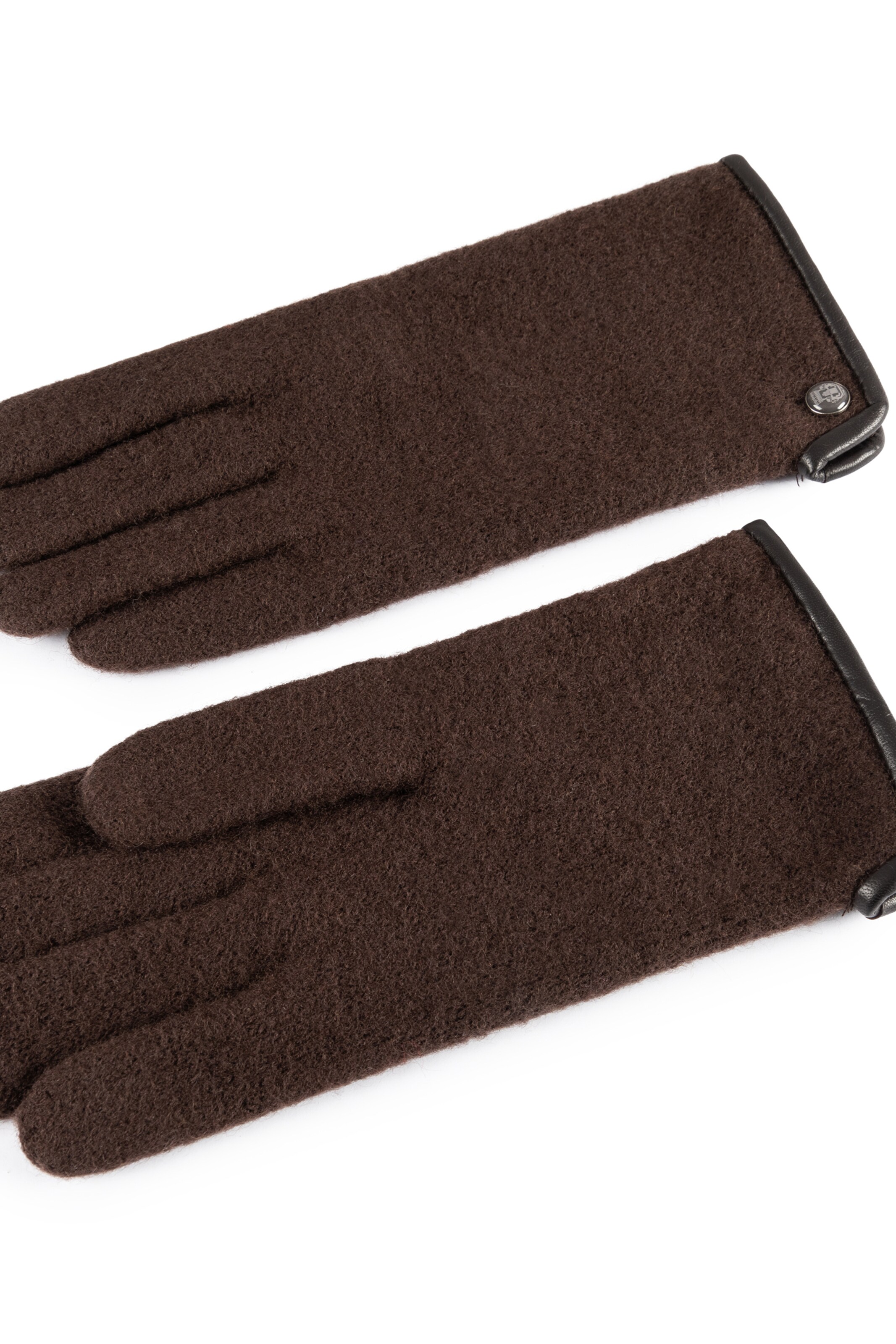 Roeckl Full finger gloves 'FELTED WOOL' in Brown