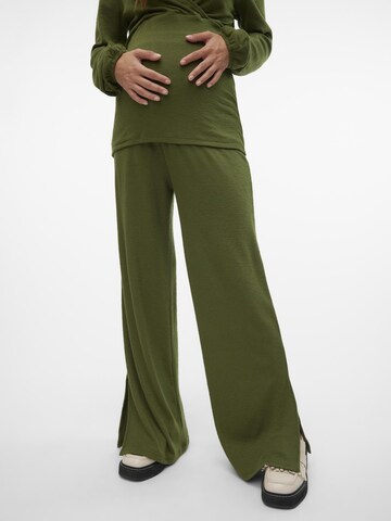 MAMALICIOUS Wide leg Trousers in Green: front