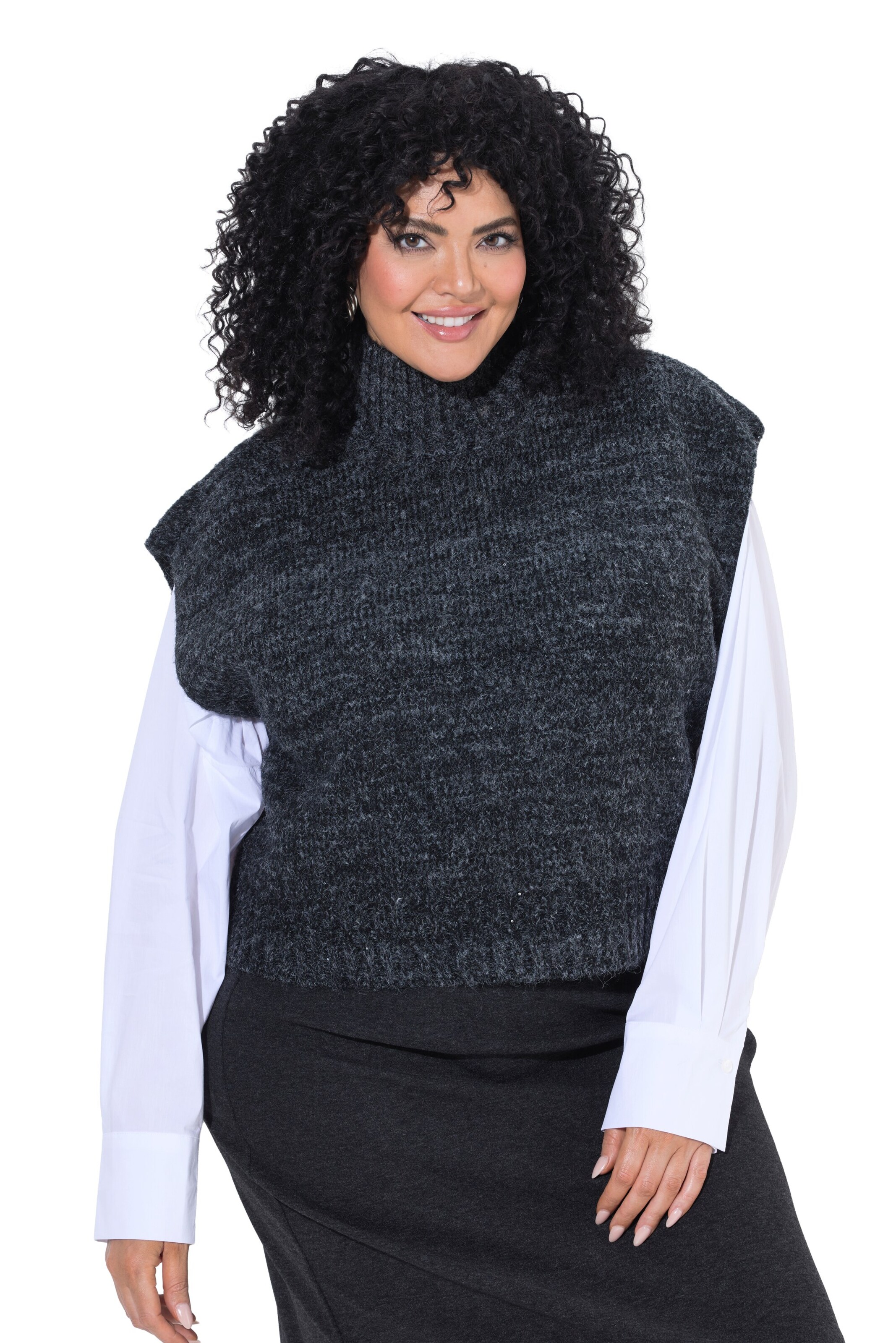 Ulla Popken Pullover in Grau: Vorderseite