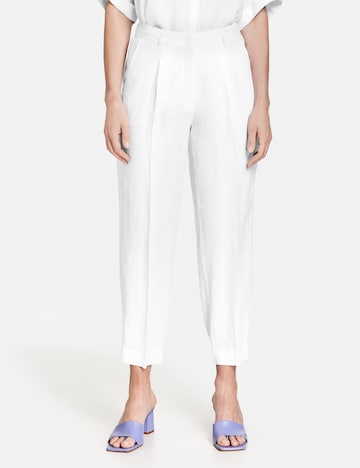 GERRY WEBER Regular Pleat-front trousers in White: front