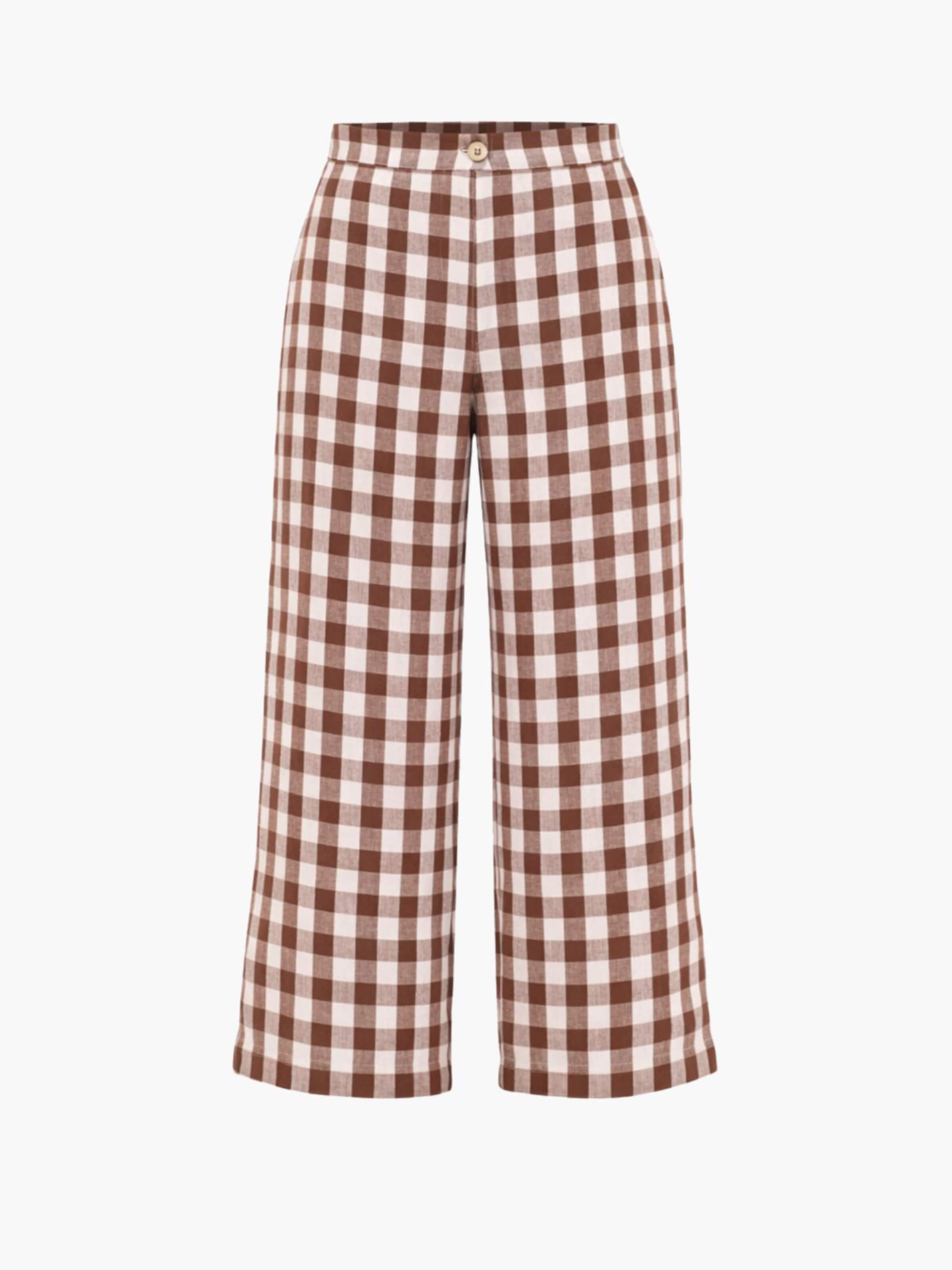 regular Pantaloni con piega frontale 'Barbora' di AmourLinen in marrone: frontale